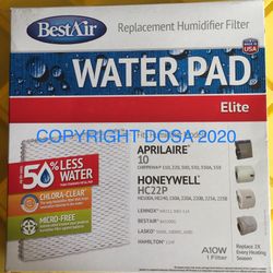 BestAir Humidifier Water Pad Elite Filter, A10W-PDQ-4