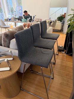 IKEA LILLÅNÄS Bar Stools — Set of 3, Gray