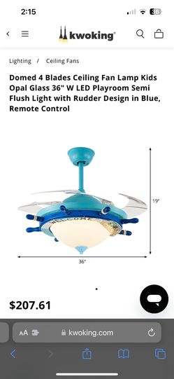 Nautical Ceiling Fan Lamp Kids Room