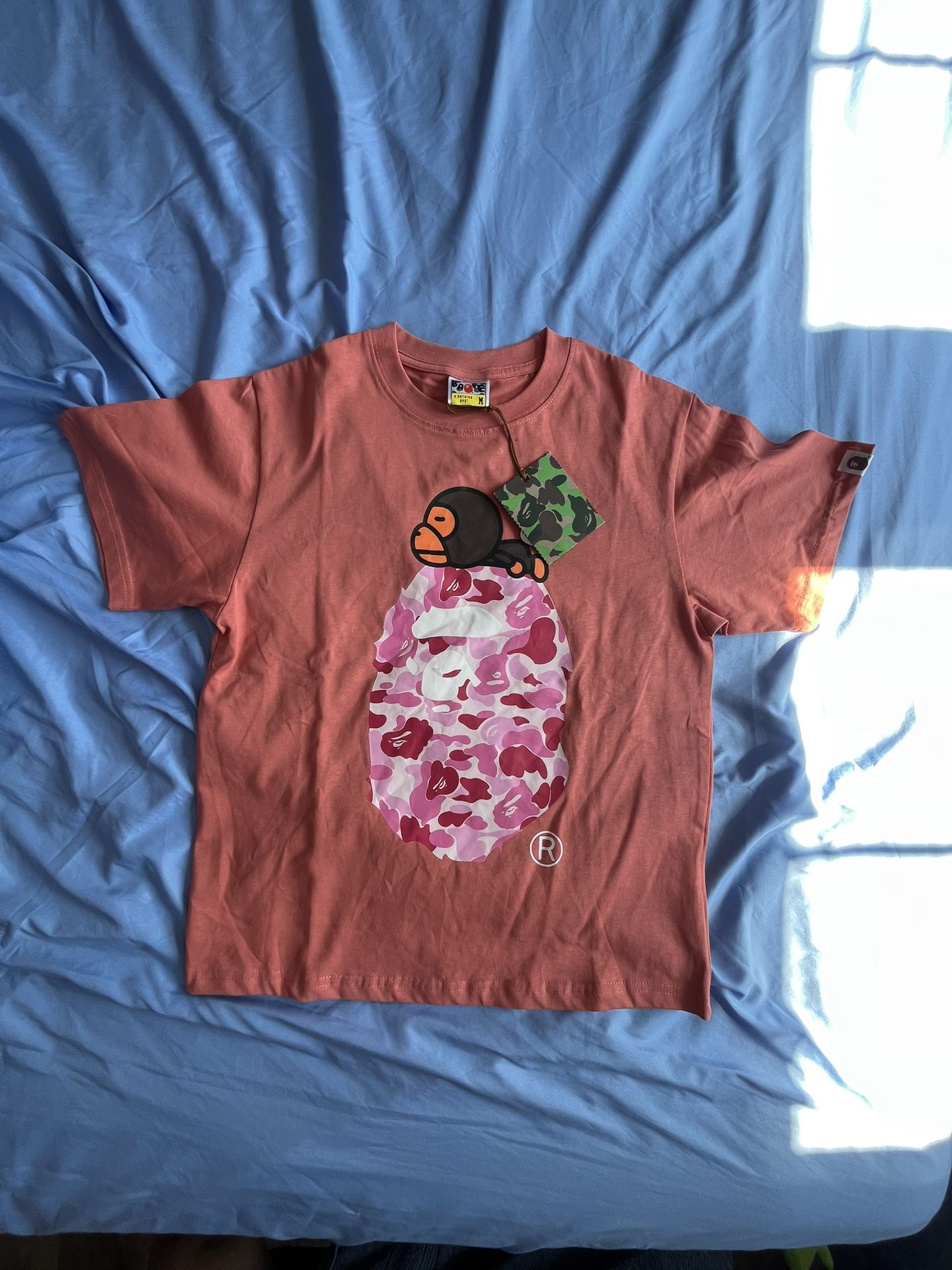 White And Pink Bape Head Shirt