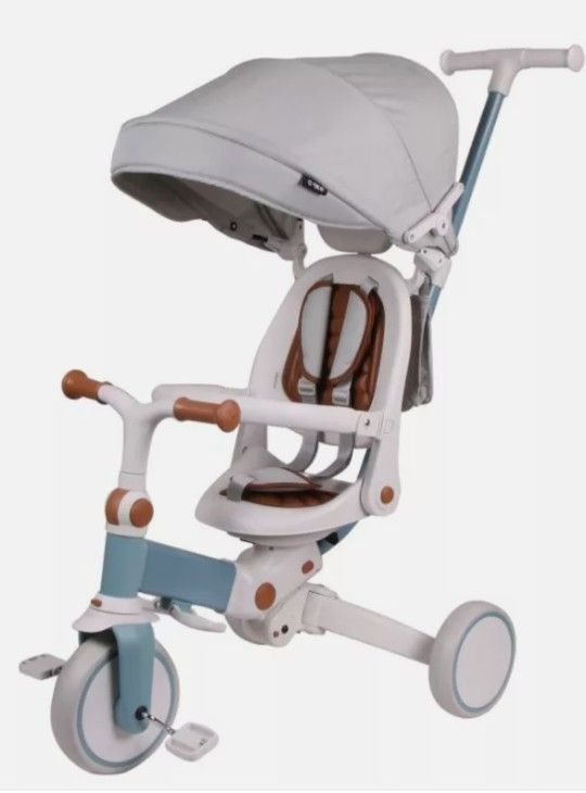7 In 1 Foldable Baby Tricycle With Removable and Adjustable Parent Handle