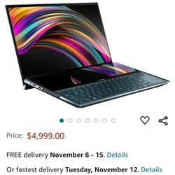 ASUS ZenBook Pro Duo 32GB RAM RTX GRAPHICS 