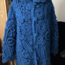 The Knitted Coat With Irish Lace Is Very Impressive And Unique .