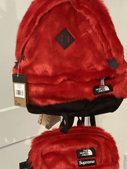 Supreme The North Face - Faux Fur Backpack And Waist Bag (Red