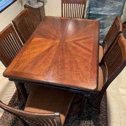 Beautiful 8-chair Drop-leaf Dining Table Set