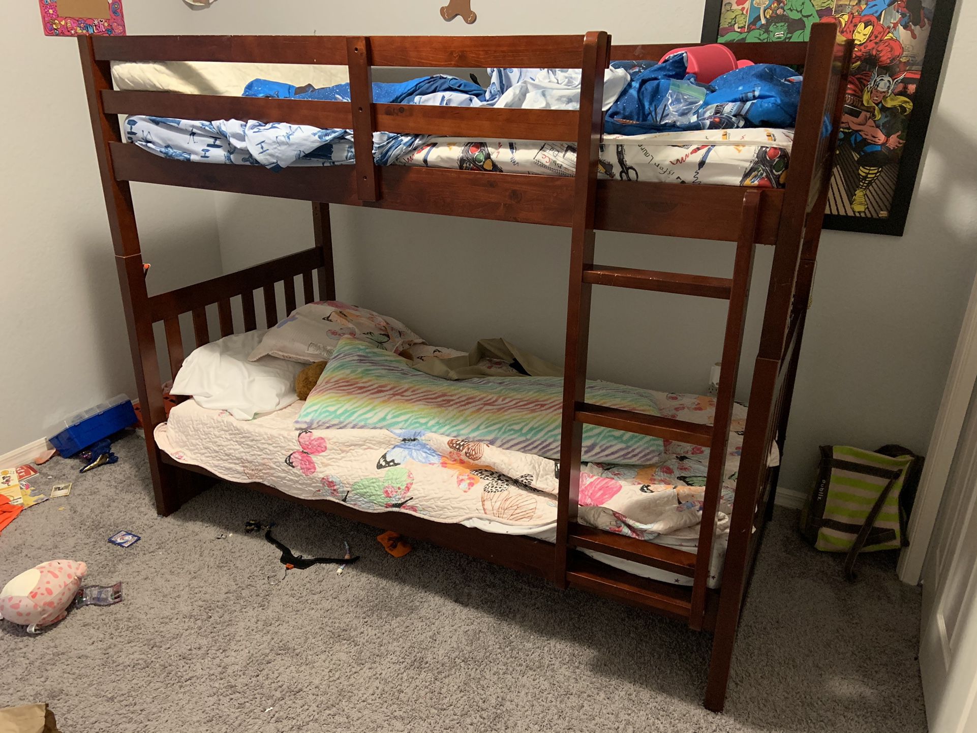 Twin Bunk Bed Frame And A Mattress For Sale