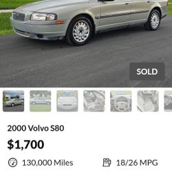 2000 Volvo S80 $700 (Runs/ Mechanic Special)