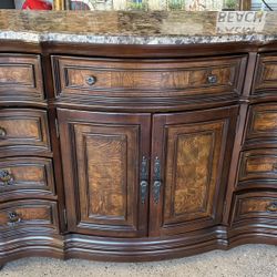 Heavy Marble Dresser. Solid Wood