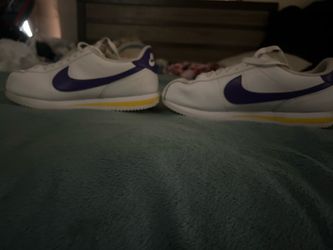 nike yellow/purple shoes  size 9
