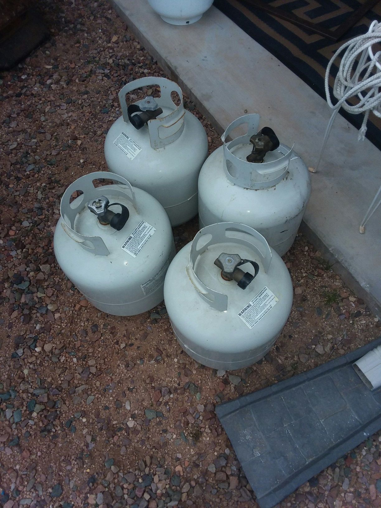 5 gal full propane bottles 38.00 each