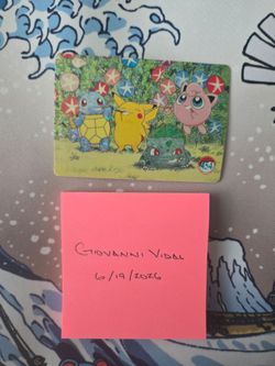 Pokemon VENDING PRISM Holo Foil JAPANESE Anime Set STICKER Card #454 Pikachu Brushing Teeth