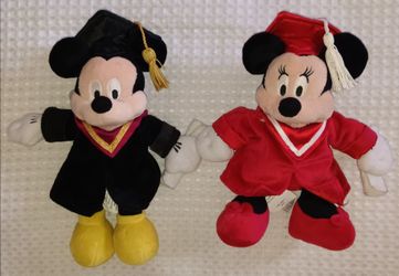 Mickey & Minnie Mouse Graduation Plush $10