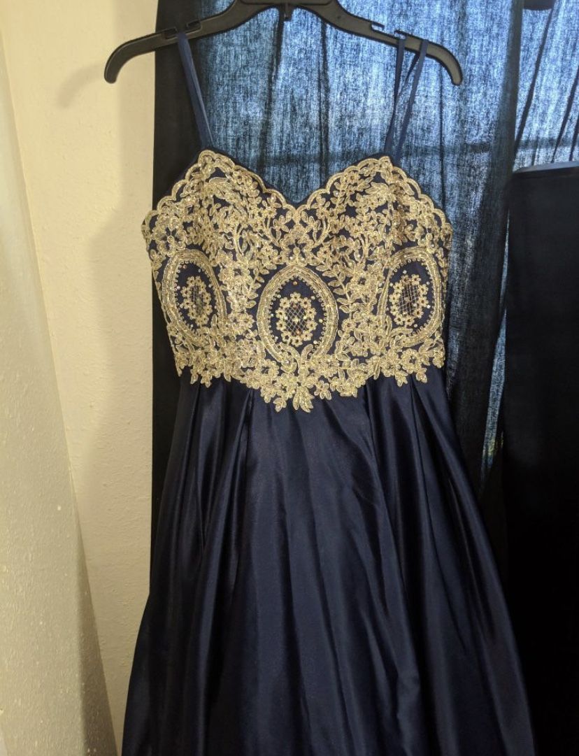 ROYAL BLUE/ GOLD dress size 12