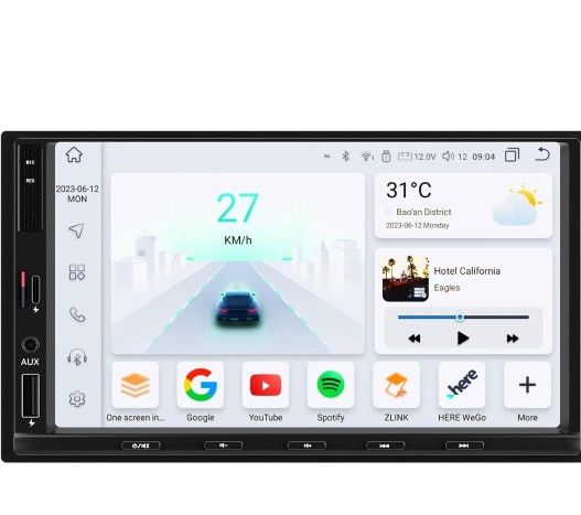 Android 12 7 Inch 8 core Car Stereo Wireless Apple CarPlay/Android Auto, Mirrorlink, Bluetooth, Music Playback, Radio, Car Navigation, Stereo Receiver