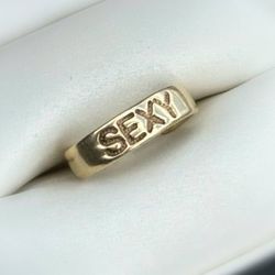 Jewelry 14k solid yellow gold sexy ring sz 1.50