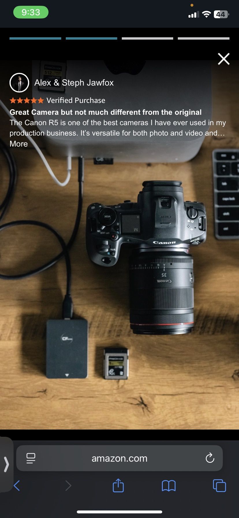 Canon EOS R5 Mark II Mirrorless Camera with RF24-105mm F4 L is USM Lens, Full-Frame Back-Illuminated