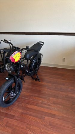Up to 60 miles with pedal assist, top speed 28mph  moped style Ebike