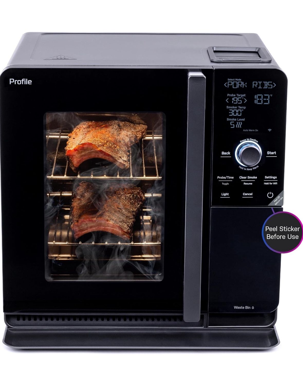 GE Profile⢠Smart Indoor Pellet Smoker, with Active Smoke Filtration, 5 Smoke Control Settings, WiFi