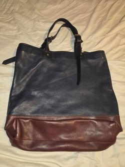 Two-Tone Coach Leather Tote Bag