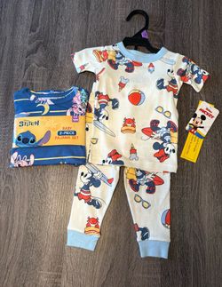 Stitch Mickey Mouse Minnie Mouse Pajamas 12 months