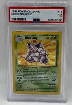 1999 Pokemon Game Nidoking Holo Card PSA Graded NM 7
