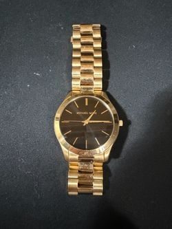 Michael Kors Gold-Tone Watch Black Dial