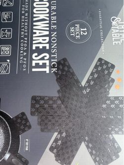 NEW Thyme & Table 12-Piece Nonstick Cookware Set with Glass Lids