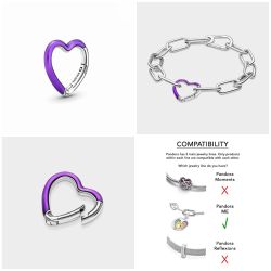 Pandora ME Bright Purple Styling Heart Connector #791973C01