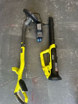 RYOBI blower and weed trimmer