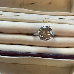 5 Carat Champagne moissanite & Sterling Silver