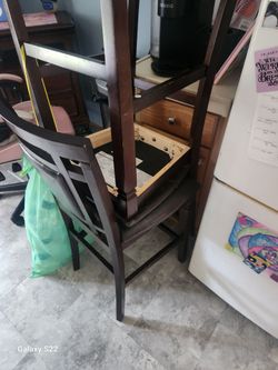 Dark Wood Bar Stool or Dining Chair