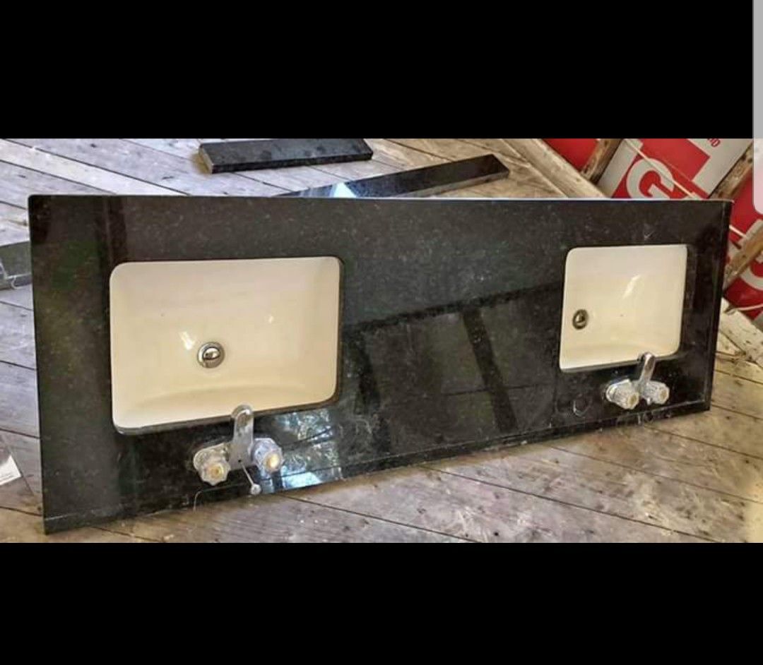 Granite vanity top with sinks