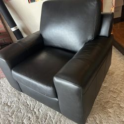 Two Large Leather Arm Chairs 
