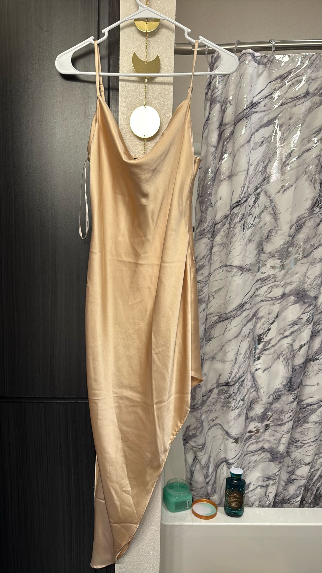 Tan Silk Dress