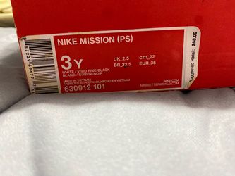 Nike Mission PS Kids Sneakers Size 3Y