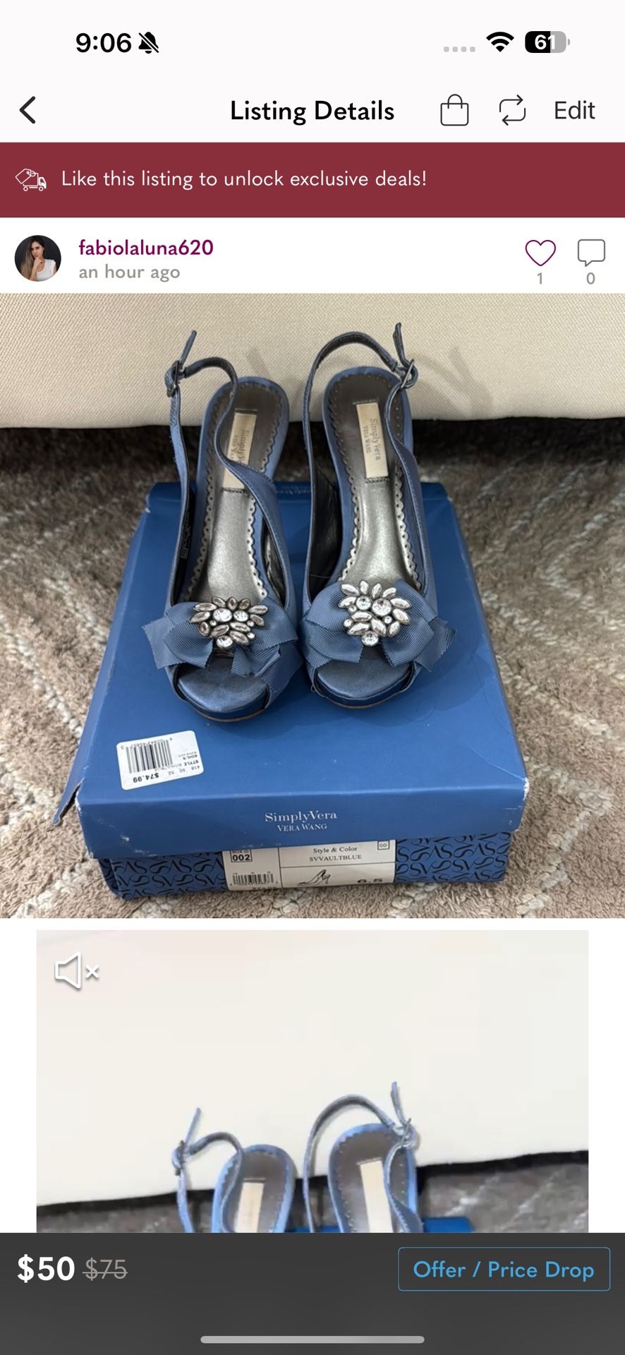 Women's Blue Slingback Heels