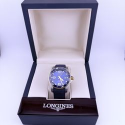 Longines Hydroconquest Auto 43mm SS Blue Yellow Gold Men's Watch L3.782.3