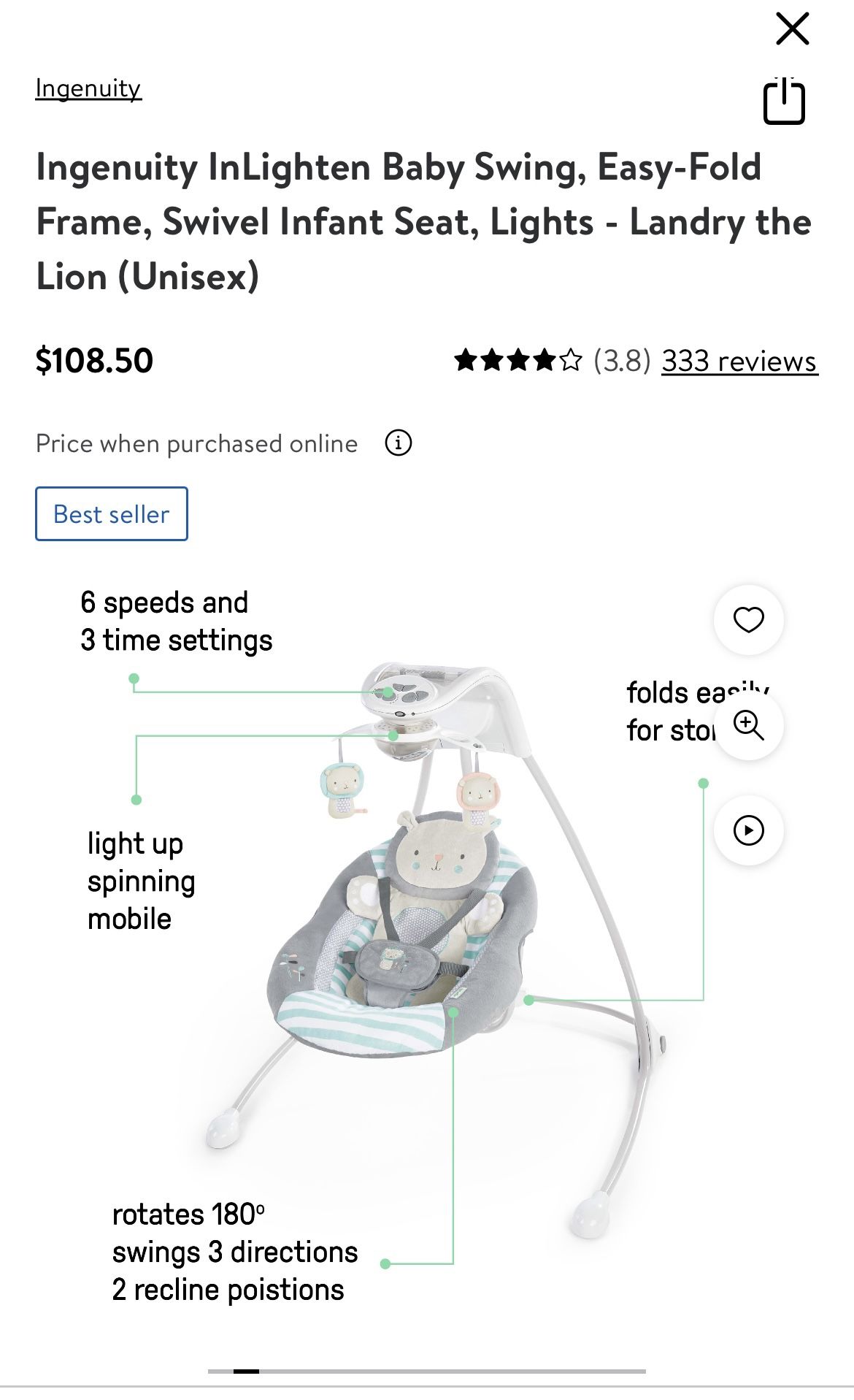 Ingenuity Baby Swing