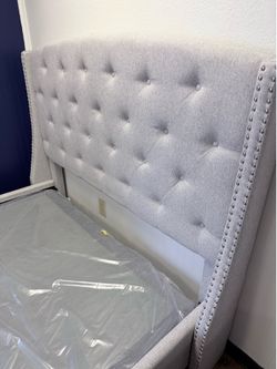 NEW QUEEN SIZE GRAY BED FRAME