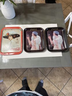 3 Vintage Coca-Cola Trays – 1910s & 1920s Style – Classic Ladies – Collectibles