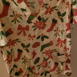 Christmas Scrub Top