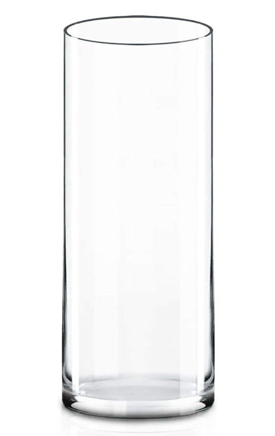 CYS EXCEL Cylinder Clear Glass Vase (H-16" D-6") | Multiple Size Choices Glass Flower Vase Centerpieces | Hurricane Floating Candle Holder Vase