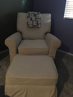 Pottery Barn Grand swivel rocker and Ottoman