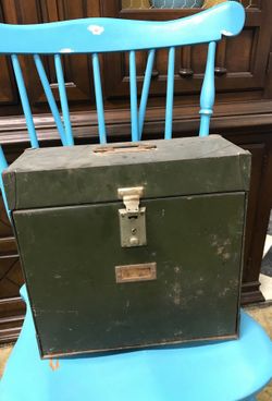 Vintage metal file storage box