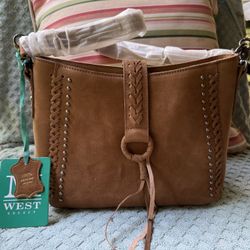 Montana West Shoulder Bag Concealed Carry Purse, Brown Leather, Western Style