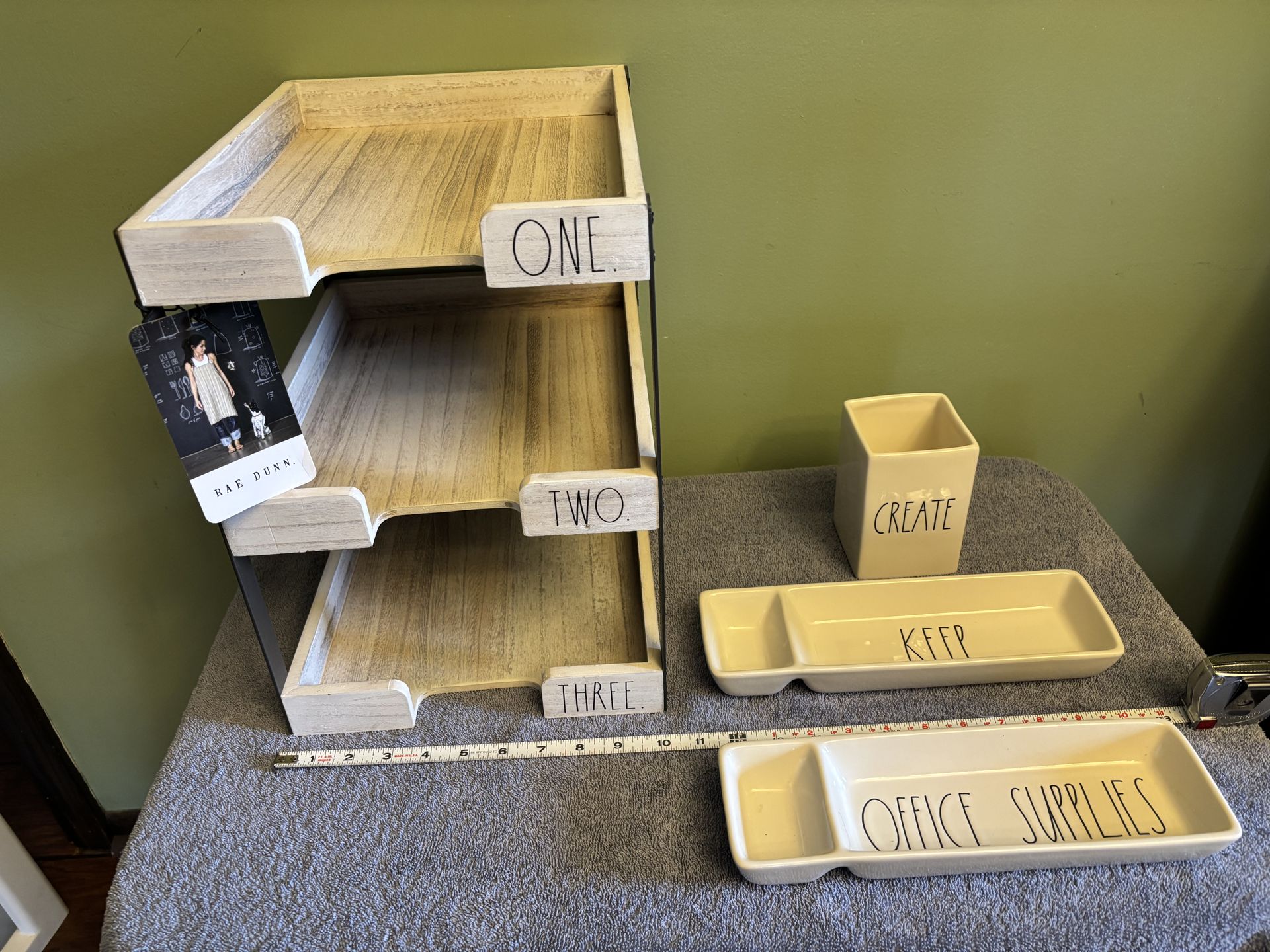 Rae Dunn Office Desk storage Organizer set