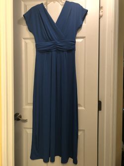 Maxi Dress by Iman in Sapphire Blue - Size: Petite M
