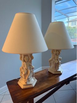 Pair of Cherub Table Lamps