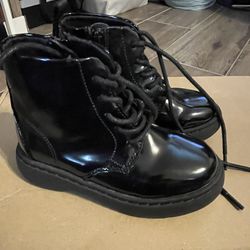 Zara Black Patent Leather Boots