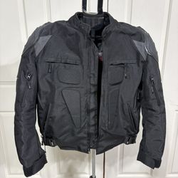 Viking Cycle Padded Motorcycle Jacket Size S Black Armored Vented Reflective
